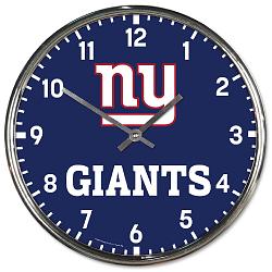 New York Giants Round Chrome Wall Clock