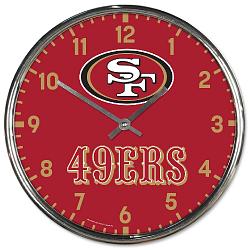 San Francisco 49ers Round Chrome Wall Clock