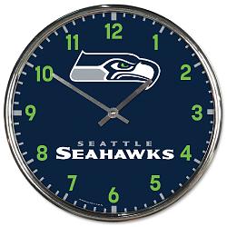 Seattle Seahawks Round Chrome Wall Clock