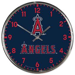 Los Angeles Angels Clock Round Wall Style Chrome