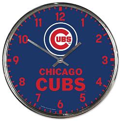 Chicago Cubs Round Chrome Wall Clock