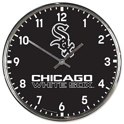 Chicago White Sox Round Chrome Wall Clock