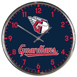 Cleveland Guardians Clock Round Wall Style Chrome