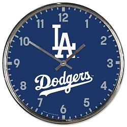 Los Angeles Dodgers Round Chrome Wall Clock