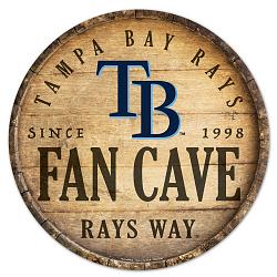 Tampa Bay Rays Sign Wood 14 Inch Round Barrel Top Design