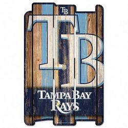 Tampa Bay Rays Sign 11x17 Wood Fence Style