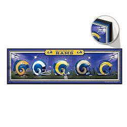 Los Angeles Rams Sign 9x30 Wood Helmets Design