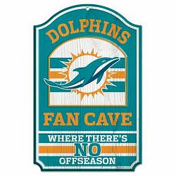 Miami Dolphins Wood Sign - 11"x17" Fan Cave Design
