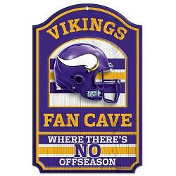 Minnesota Vikings Sign 11x17 Wood Fan Cave Design