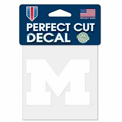 Michigan Wolverines Decal 4x4 Perfect Cut White