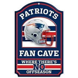 New England Patriots Wood Sign - 11"x17" Fan Cave Design