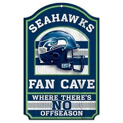 Seattle Seahawks Wood Sign - 11"x17" Fan Cave Design