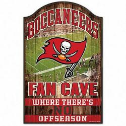 Tampa Bay Buccaneers Sign 11x17 Wood Fan Cave Design