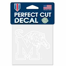 Memphis Tigers Decal 4x4 Perfect Cut White