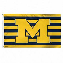Michigan Wolverines Flag 3x5 Deluxe Style Stars and Stripes Design