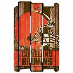 Cleveland Browns Sign 11x17 Wood Fence Style
