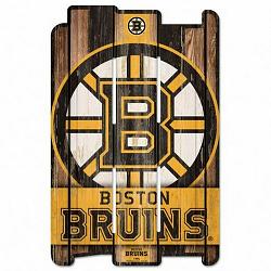 Boston Bruins Sign 11x17 Wood Fence Style