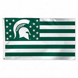 Michigan State Spartans Flag 3x5 Deluxe Style Stars and Stripes Design