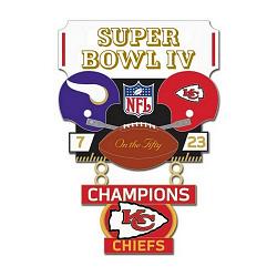 Kansas City Chiefs Pin Collector Jewelry Card Style Past Super Bowl Champs