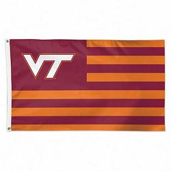 Virginia Tech Hokies Flag 3x5 Deluxe Style Stars and Stripes Design