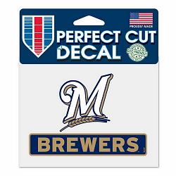 Wincraft Milwaukee Brewers Decal 4.5x5.75 Perfect Cut Color -