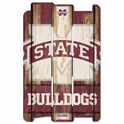 Mississippi State Bulldogs Sign 11x17 Wood Fence Style