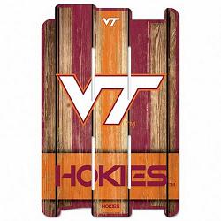 Virginia Tech Hokies Sign 11x17 Wood Fence Style