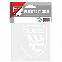 San Jose Earthquakes Decal 4x4 Perfect Cut White