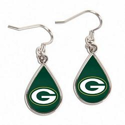 Green Bay Packers Earrings Tear Drop Style