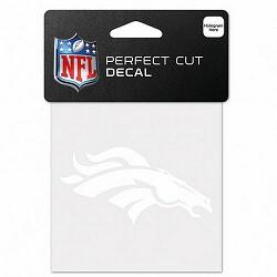 Denver Broncos Decal 4x4 Perfect Cut White