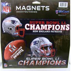 New England Patriots Magnets 11x11 Die Cut Vinyl Set of 3 Super Bowl 51 Champions Design