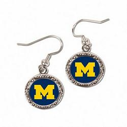 Michigan Wolverines Earrings Round Style