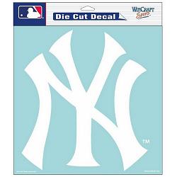 New York Yankees Decal 8x8 Die Cut White