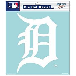 Detroit Tigers Decal 8x8 Die Cut White