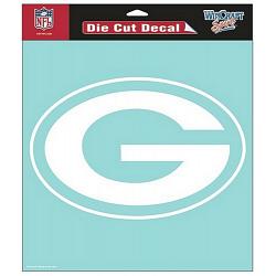 Green Bay Packers Decal 8x8 Die Cut White