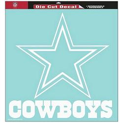 Dallas Cowboys Decal 8x8 Die Cut White