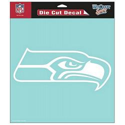 Seattle Seahawks Decal 8x8 Die Cut White