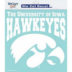 Iowa Hawkeyes Decal 8x8 Die Cut White