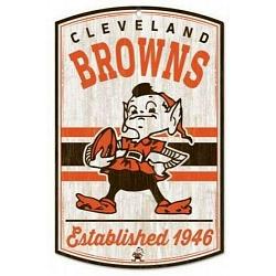 Cleveland Browns Sign 11x17 Wood Classic Logo Retro