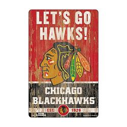 Chicago Blackhawks Sign 11x17 Wood Slogan Design