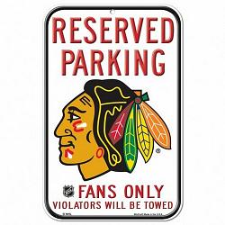 Chicago Blackhawks Sign 11x17 Plastic Reserved Parking Style