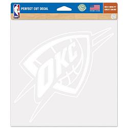 Oklahoma City Thunder Decal 8x8 Die Cut White