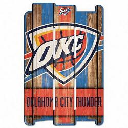 Oklahoma City Thunder Sign 11x17 Wood Fence Style