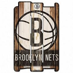 Brooklyn Nets Sign 11x17 Wood Fence Style
