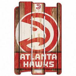 Atlanta Hawks Sign 11x17 Wood Fence Style