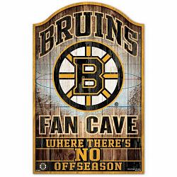 Boston Bruins Sign 11x17 Wood Fan Cave Design