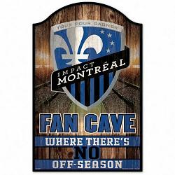 Montreal Impact Sign 11x17 Wood Fan Cave Design