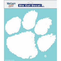 Clemson Tigers Decal 8x8 Die Cut White