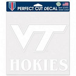 Virginia Tech Hokies Decal 8x8 Perfect Cut White