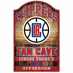 Los Angeles Clippers Sign 11x17 Wood Fan Cave Design